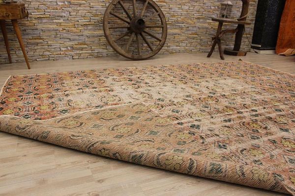 

classical worn real handmade wool rug, unique area rug livingroom bedroom kitchen rug 2329