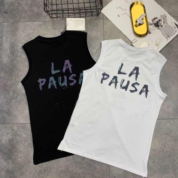 

new arrival brand 2019 women's tank r for summer breathable everyday sleeveless clothing with letter print balck and white -2xl, Black;white