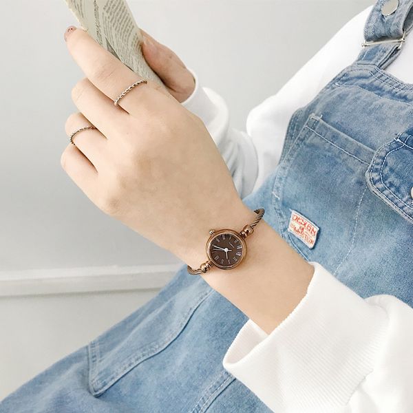 

brand womens watch slim dial homme satti stylish ladies bracelet watches classic reloj hours clocks highlight skin timepices, Slivery;brown