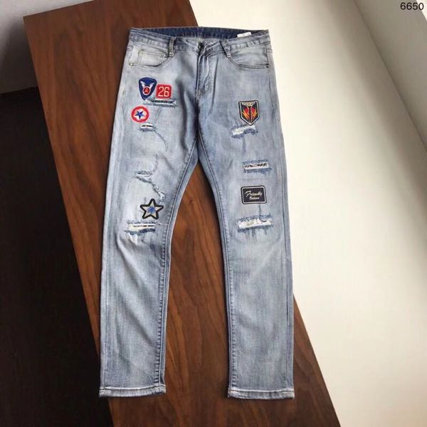 

wd1091 fashion men's jeans 2019 runway european design party style men's clothing, Blue