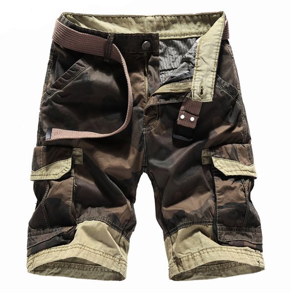 

casual shorts homme cotton fashion brand clothing 2019 new cargo shorts men summer camouflage comfortable, White;black