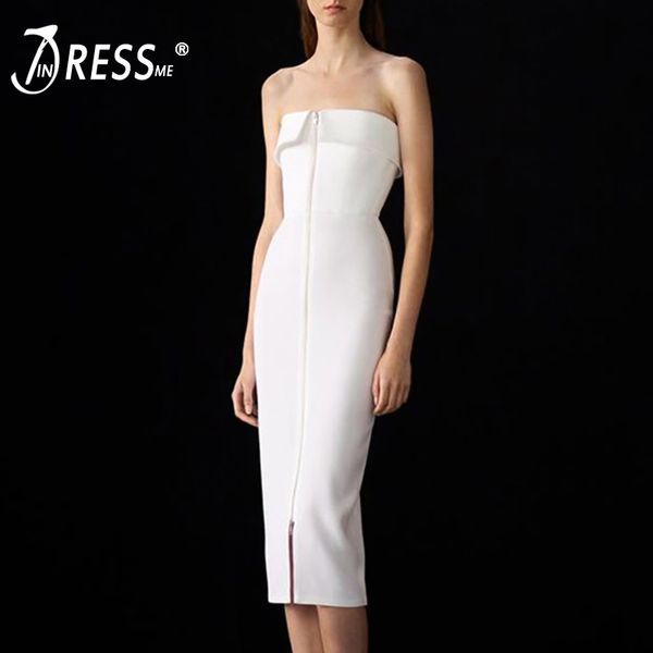 

indressme 2019 новой коллекция рукава передней молнии женщина клуб партии белого vestidos sexy бретельки мода бинты midi платье, Black;gray