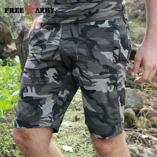 

rmy tooling shorts men's army green camouflage color cotton summer casual shorts men's fashion brand -7298a/b, White;black