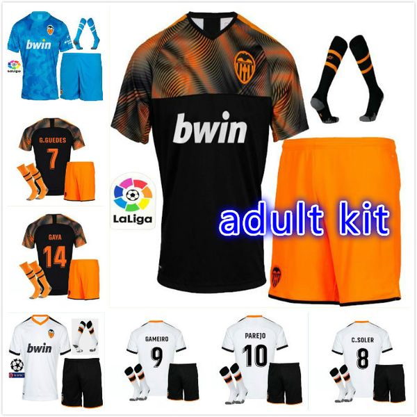 

Valencia cf occer jer ey parejo g guede gaya mina vietto rodrigo 19 20 valencia cf blue white golden kit football hirt, Black;white