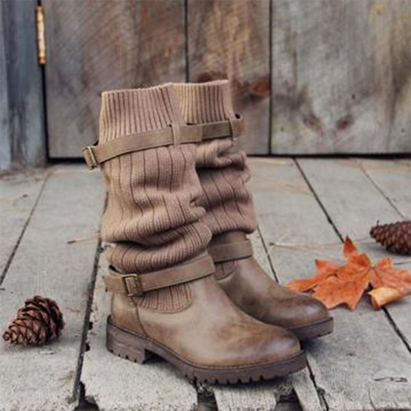 Heißer Verkauf-neue Herbst- und Winter-Explosionen Mode warme elastische Socke Stiefel klobige Stretch-Frauen sexy Booties plus Größe 2019