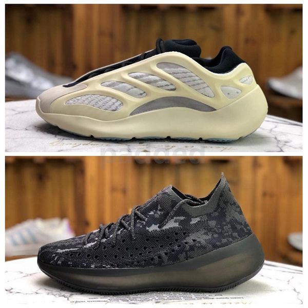 

700 v3 azael alvah white skeleton glow in dark running shoes kanye west alien black mist 380 reflective sneakers size 36-45, White;red