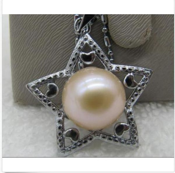 

real beautiful south sea 11-12mm pink natural pearl pendant 17-18, Silver