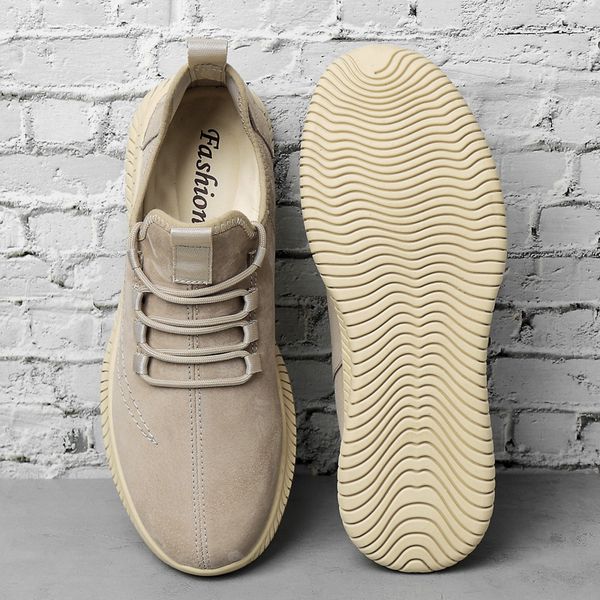 

men running shoes breathable outdoor sports shoes lightweight sneakers genuine leather lace up male walking casual flats