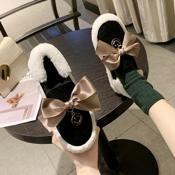 

shoes woman 2019 casual female sneakers clogs platform round toe women's moccasins loafers fur black flats autumn all-match