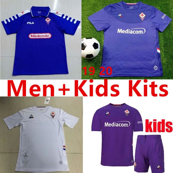

2019 2020 acf fiorentina soccer jerseys ribery prince boateng simeone pezzella batistuta chiesa florence home away kids football shirt, Black;yellow