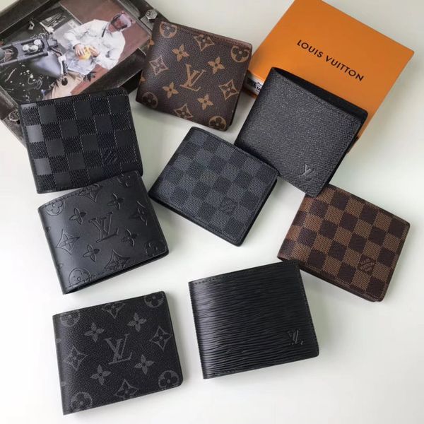 

m60895classic women's wallet optional gold and silver buckle in sheepskin leather casual tri-fold card holder luxury designer short