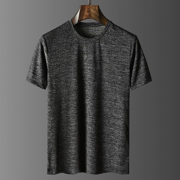 

cool summer quick-drying fast-drying high-elastic fabric wild simple slim bottoming t men's round neck short-sleeved t-shirt, White;black