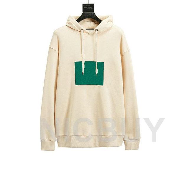 

true size designer luxury apricot clothing mens red green block gold broken letter long sleeve hooded hoodies pullover sweatshirt, Black