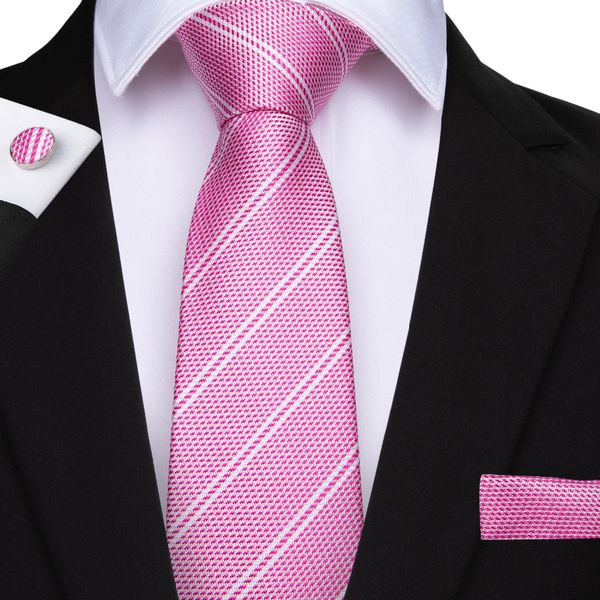 

dibangu pink striped mens ties with pocket square cufflinks set 8cm silk mens tie for men wedding party formal necktie mj-7097, Blue;purple