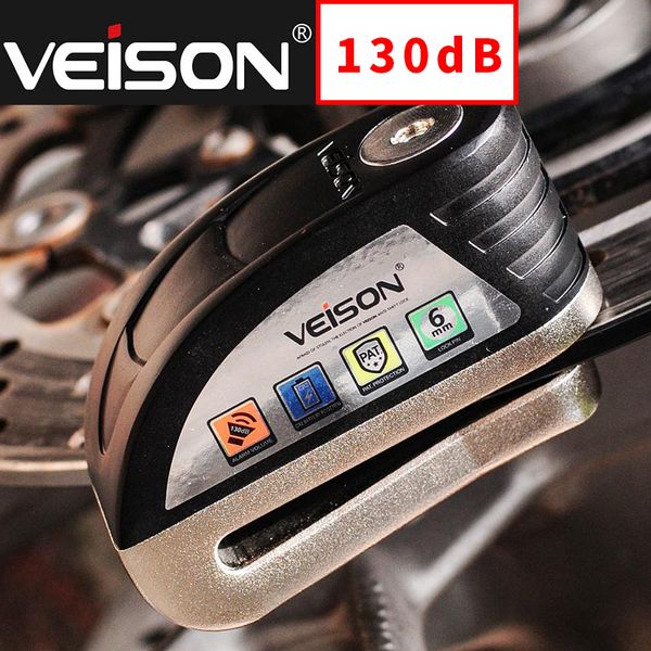 

veison upgrade 130db motorcycle waterproof alarm lock bike steelmate disc lock warning security anti theft brake rotor padlock
