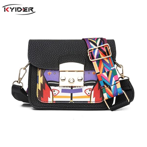 

pu кожаный мешок плеча женщин красочные широкие сумки ремень crossbody моды all-match элегантный дамы закрылков щитовые hard kyider