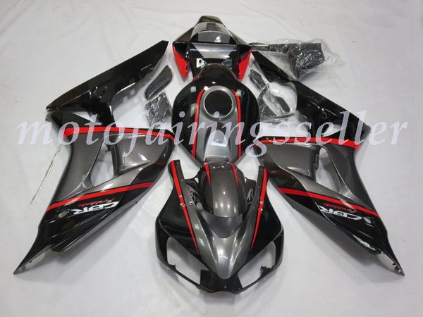 

oem quality new abs full fairings kits fit for honda cbr1000rr (2006-2007) cbr1000rr 06 07 bodywork set silver black red pin stripe