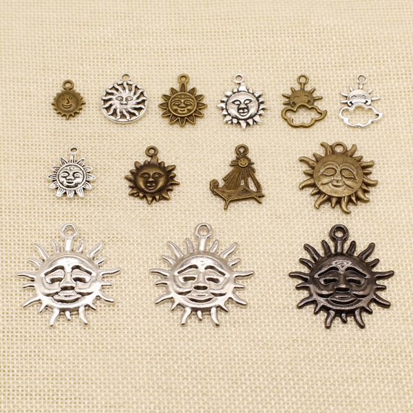 

40 шт оптовых ювелирных изделий лотов sun усмешка облако hj213, Bronze;silver