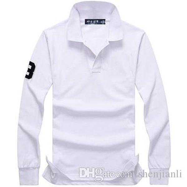 

wholesale 2017 autumn and winter new high-quality 100% cotton men's fashion long-sleeved polo shirt casual men's polo shirt long s, White;black