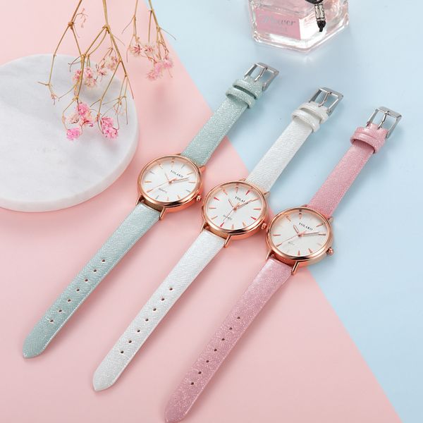 

casual simple women watches laides casual quartz wrist watch multicolor leather band new strap watch female clock, Slivery;brown