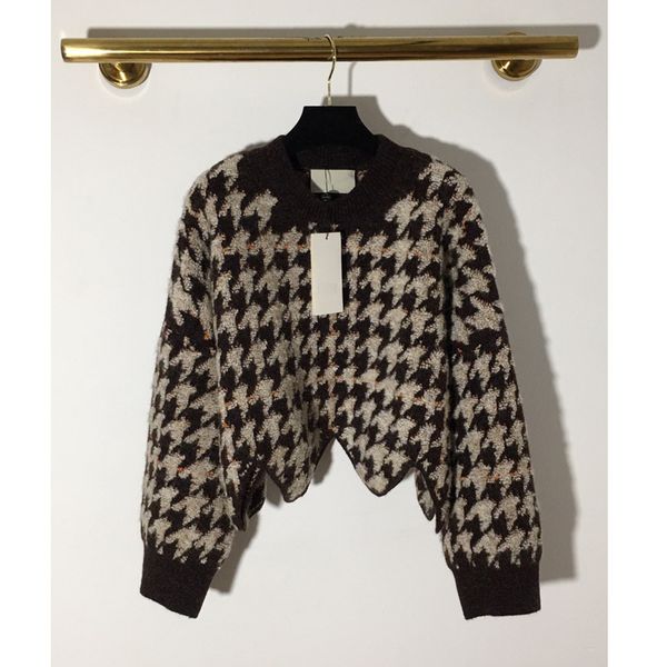 

11.20 мода новый асимметричный плед хаундстут свитера женщины 2019 новый урожай осень зима сгущает пуловер с длинным рукавом топы, White;black