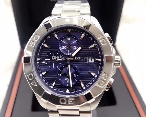 

wholesale fashion watches, 361l stainless steel, multi-functional timing, men's quartz watches, waterproof, six needles, delivery, Slivery;brown