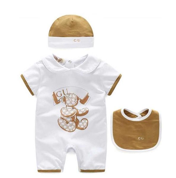 

детский конструктор одежда мальчики письмо комбинезон для новорожденных ползунки для младенцев младенческая малышей hat + bib + robe набор л, Blue