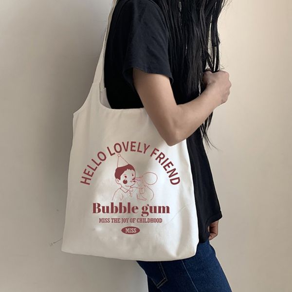 

shoulder bag ladies embroidery canvas shopping bags female eco cotton cloth handbag foldable tote large capacity