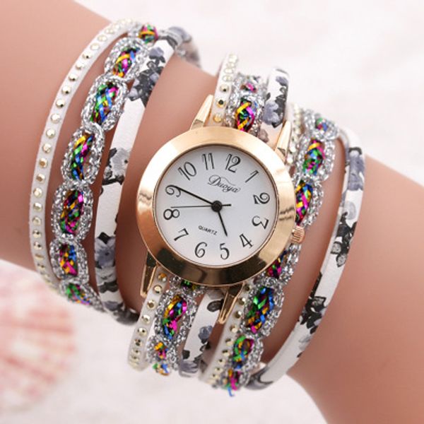 

2019 fashion watches women casual quartz watch luxury bracelet flower gemstone wristwatch bracelet watch valentine gift, Slivery;brown