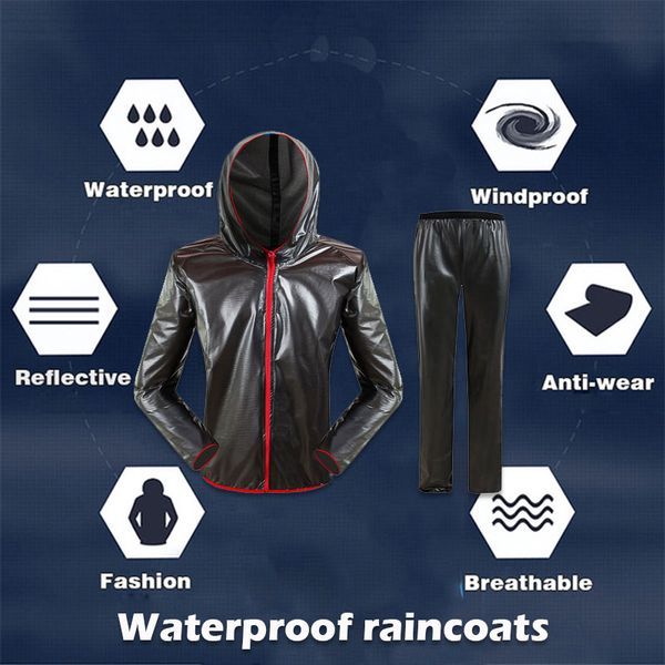 

poncho convenient emergency black polyester +tpu mantle accessories cover cloak waterproof hiking camping outdoor, Blue;black