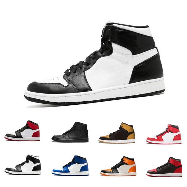 

2018 off mens basketball shoes womens sneakers 1s for men brand designers sports shoes trainer white university blue chicago size 12, Black