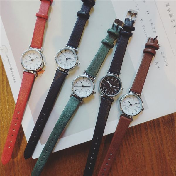 

exquisite small simple women dress watches retro leather female clock bgg brand women's fashion mini design wristwatches clock t190619, Slivery;brown