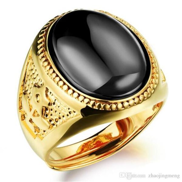 

18k gold filled men gemstone ring charm ring wedding ring fashion jewelry, Golden;silver