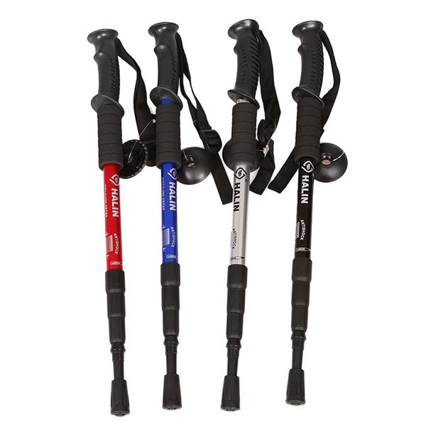 

anti shock hiking walking trekking trail poles stick adjustable canes 4-sections camping kamp malzemeleri outdoor survival