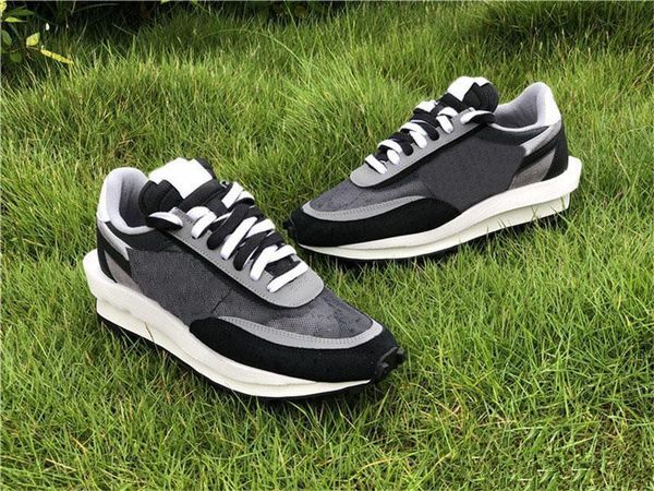 

2019 new authentic sacai x ldwaffle white wolf grey summit black anthracite pine green purple ld waffle bv0073-100 men women running shoes
