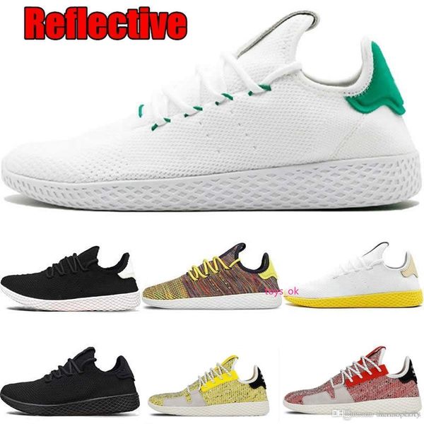 

pharrell reflective static pw summer williams x stan smith tennis hu primeknit upper men women breathable jogging running shoes eur 36-45