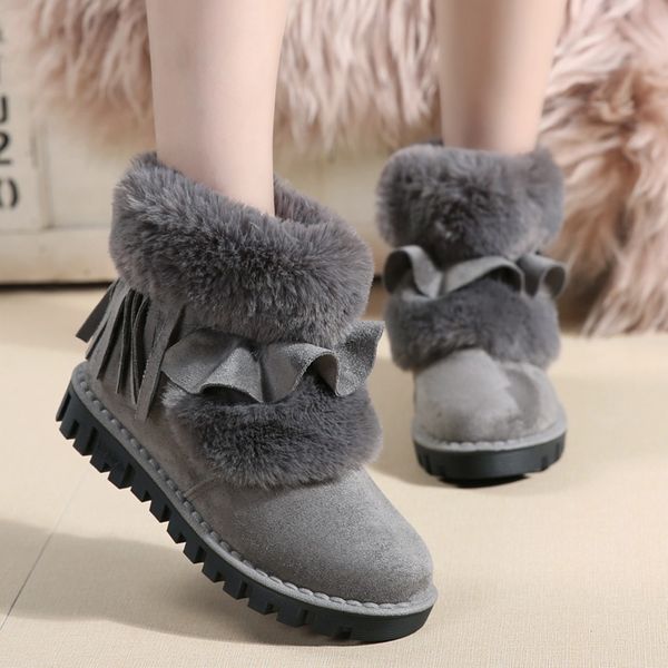 

boots women winter shoes fashion new women casual snow boots casual plush warm flat fur plush shoes zapatos mujer booties, Black
