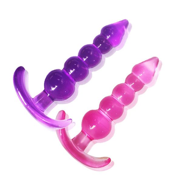 Пять бусин Jelly Anal Plug Bold Plugs G-Spot Простата Массажер силиконовые Взрослые Секс-игрушки для Женщины Мужчины Гей Эротика