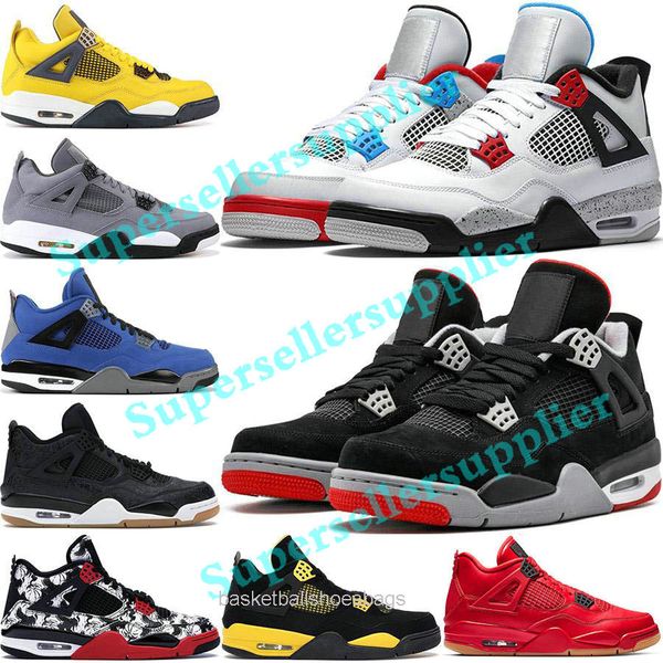 

2020 bred 4 4s basketball shoes men mens laser black gum thunder royalty tattoo lava rapotors des