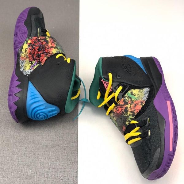 

wholesale pre-heat kyrie 6 6s triple black gold mens basketball shoes irving 6 kyrie 6 graffiti men sports sneakers40-46