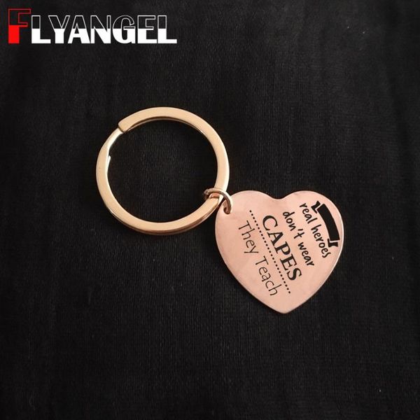 

flyangel keychain engraved real heroes don't wear capes stainless steel key holder for favorite veteran memorial gifts keytag, Silver