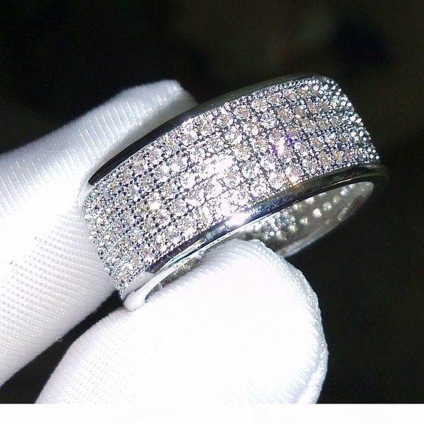 

250pcs ювелирные изделия diamonique моделируется алмаз белый полный топаз 10kt белое золото заполненные алмазное cz женщины обручальное коль, Silver