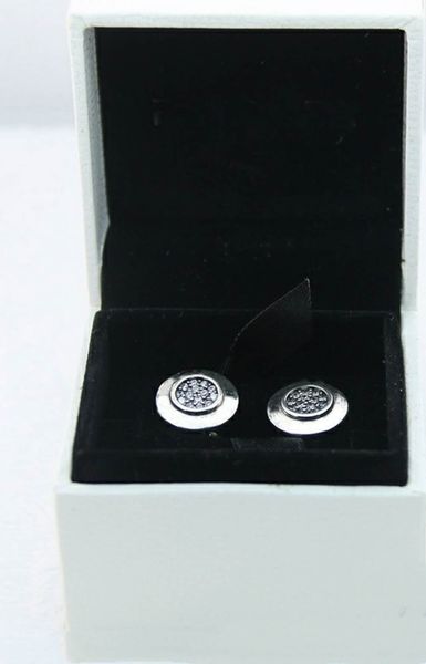 

подлинные серьги стерлингового серебра 925 пробы кристалл серьги стержня для ювелирных изделий пандоры с подарочной коробкой свадебные серьг, Golden;silver