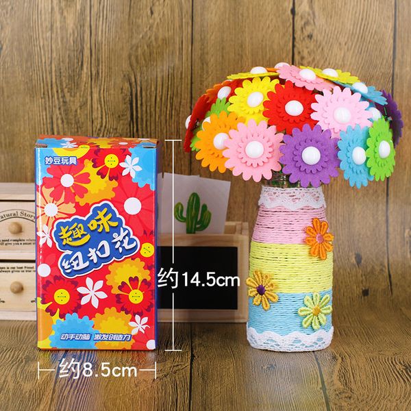 

children diy handmade button bouquet materials package diy flower arrangement kids puzzle craft toys creative gifts decoration