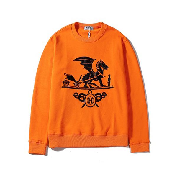 

мужская женская повседневная кофты мужские сплошной цвет топы молодежь мужчины вышитые пуловер одежда 2019 осень оптовая, Black