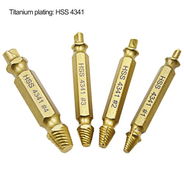

4pcs carpenters screw&bolt extractor guide drill removal bren bolts easy out double side bolt stud screw remover extractors
