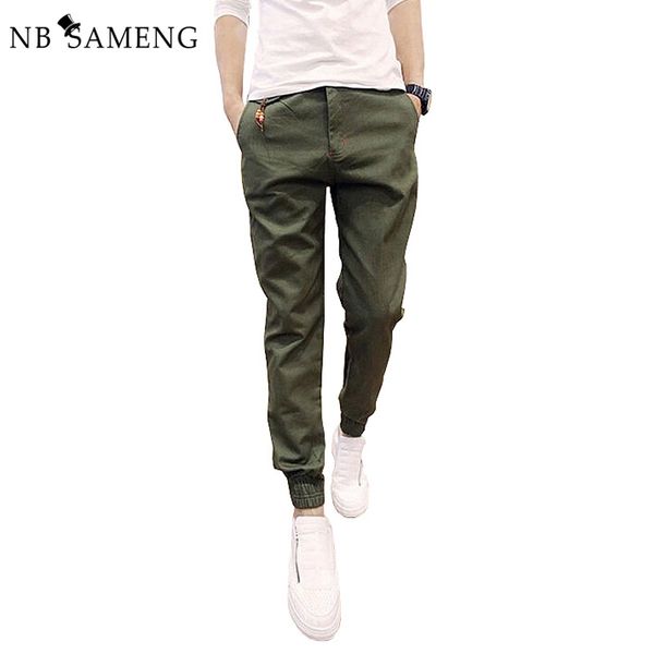 

2017 new mens skinny joggers chinos slim pants men trousers hip hop pantalones hombre plus size s-xxxl 13m0254, Black