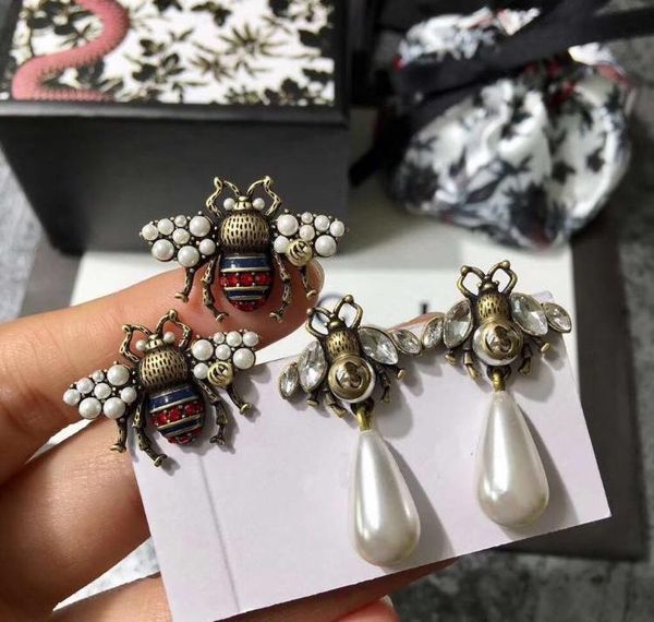 

have stamps fashion brand bee designer earrings for lady womens party wedding lovers gift engagement luxury jewelry for bride with box, Silver