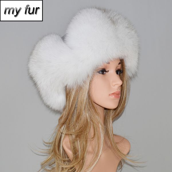 

winter fur hat for women natural raccoon fox fur russian ushanka hats female thick warm ears fashion bomber fur cap new arrival, Blue;gray