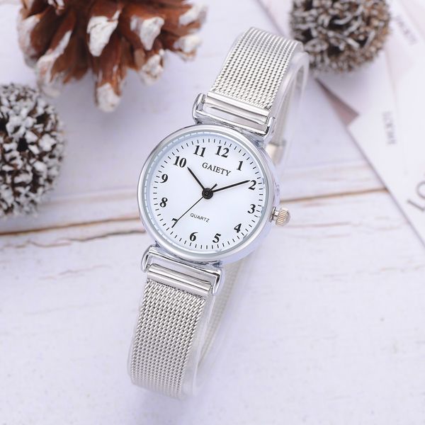 

female watch women's casual quartz mesh belt watch analog wrist wristwatch clock gift clock retro design#8, Slivery;brown
